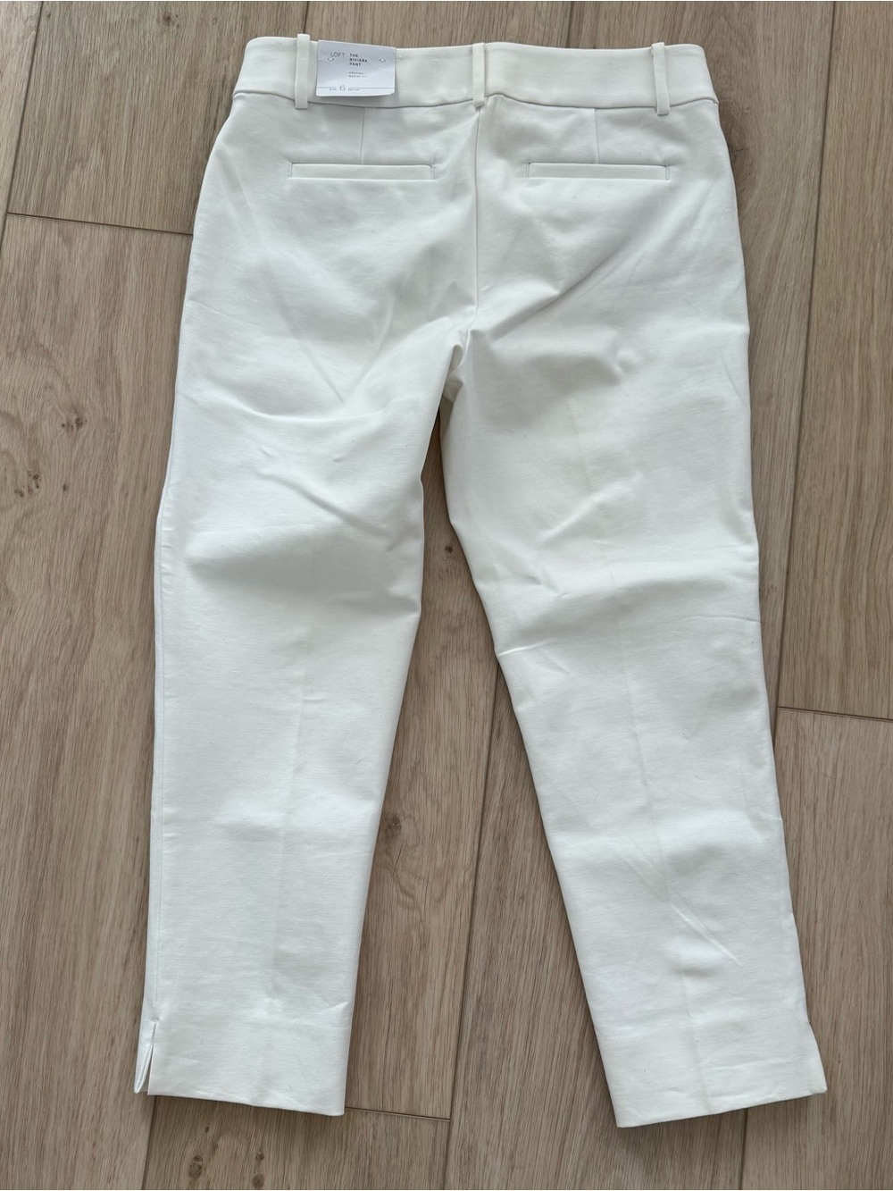 LOFT Riviera Pants White 6 Petite Cropped Marisa Fit Stretch New w/ tags NWT - Picture 13 of 16